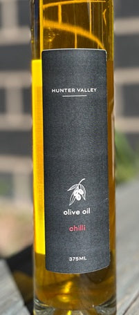 The label of the new 375ml bottle of chilli olive oil
